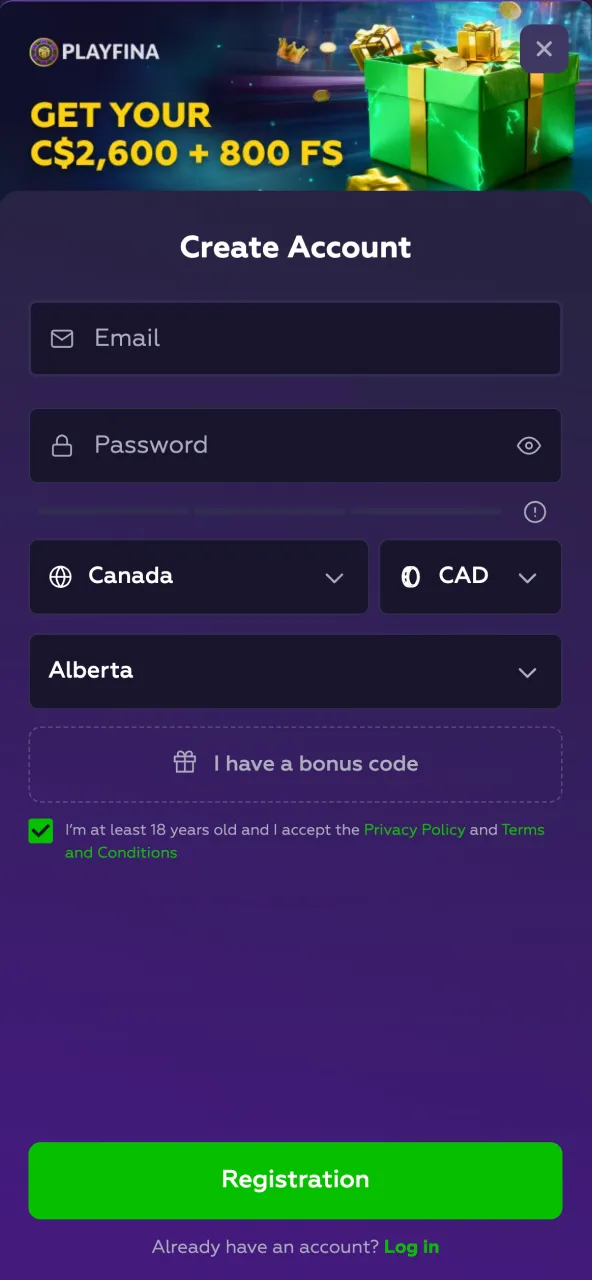 Create an account on Playfina to begin exploring games.